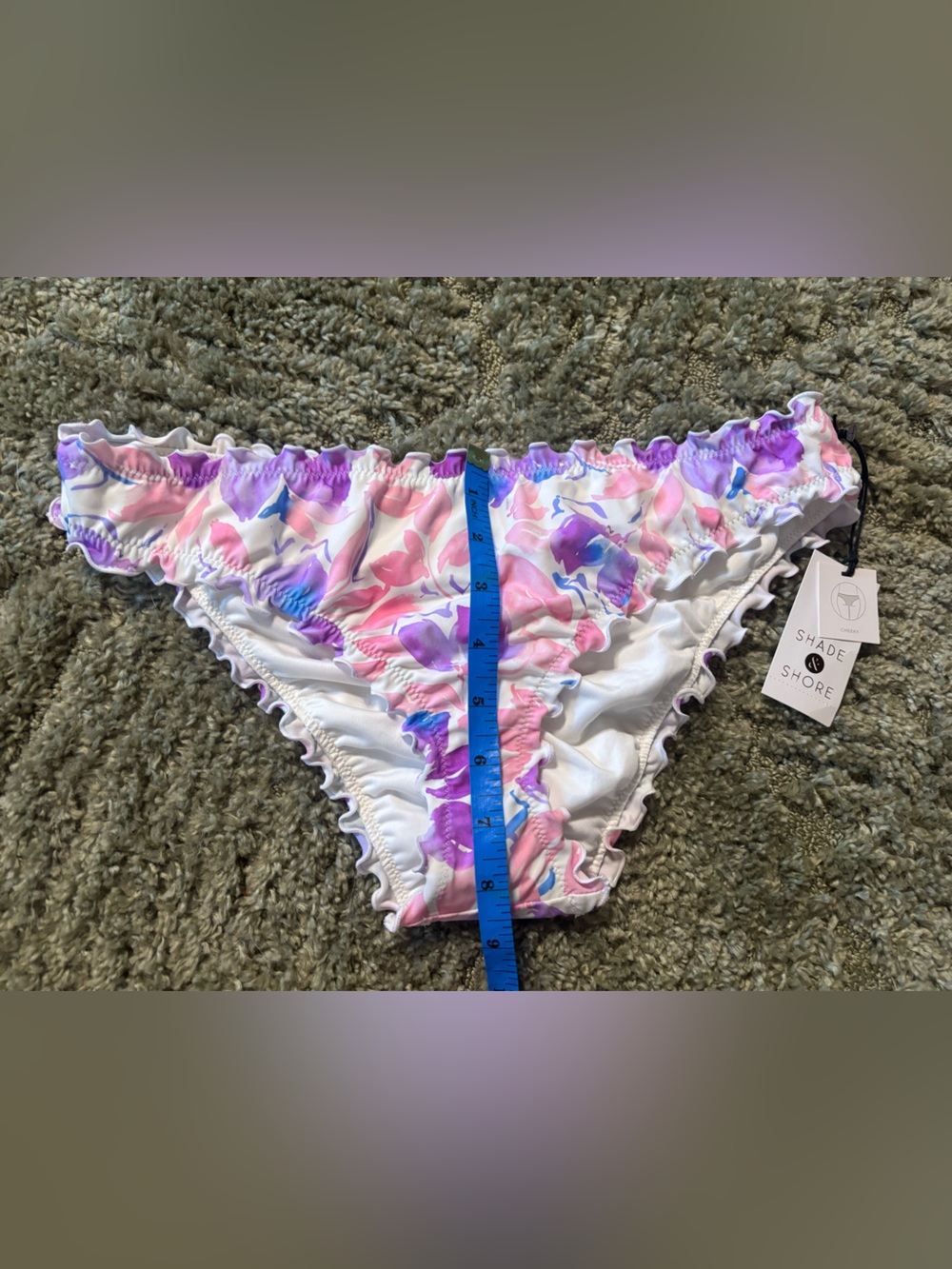 Shade & Shore Pink Purple and White Floral Bikini Bottoms